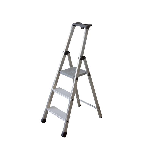 FACAL Ιταλίας Σκάλα Αλουμινίου 2+1 Επαγγελματική ΒΑΡΕΩΣ Τύπου Πάτημα Σκαλοπατιού 11cm Εργαλειοθήκη 4.2kg MAX Αντοχή 150kg Πιστοποίηση EN131 (TUV)