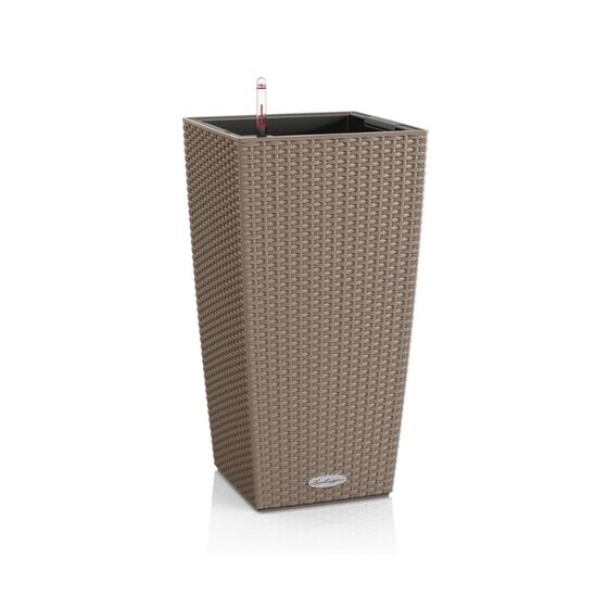 LECHUZA Cubico Cottage 30 Επιδαπέδια Γλάστρα 29.5x29.5x56.5cm Αυτοποτιζόμενη με Δοχείο Φύτευσης Sand Brown Γερμανίας