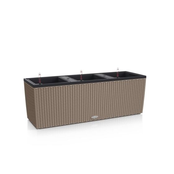 LECHUZA Trio 30 Cottage Ζαρντινιέρα 100x32.5x34.5cm Αυτοποτιζόμενη με 3 Κάδους Φύτευσης Sand Brown RATTAN Γερμανίας