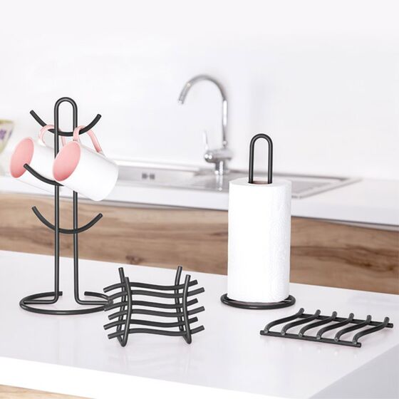 TEKNO-TEL Βάση για Ζεστά Σκεύη/Πυροστάτης Επιτραπέζια 18x18x2cm Επιχρωμιωμένο Ατσάλι Μαύρη Matte