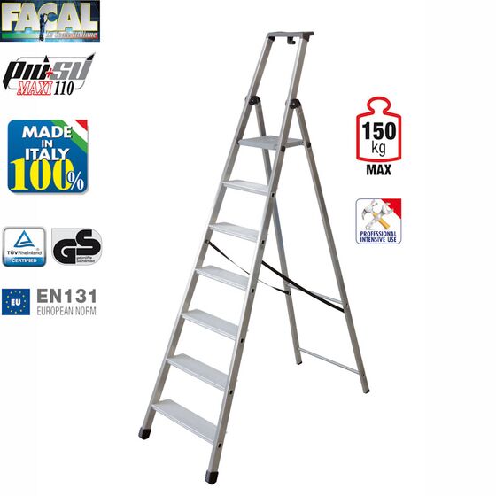 FACAL Ιταλίας Σκάλα Αλουμινίου 6+1 Επαγγελματική ΒΑΡΕΩΣ Τύπου Πάτημα Σκαλοπατιού 11cm Εργαλειοθήκη Ιμάντας Ασφαλείας 8.2kg MAX Αντοχή 150kg EN131 (TUV)FACAL Ιταλίας Σκάλα Αλουμινίου 6+1 Επαγγελματική ΒΑΡΕΩΣ Τύπου Πάτημα Σκαλοπατιού 11cm Εργαλειοθήκη Ιμάντας Ασφαλείας 8.2kg MAX Αντοχή 150kg EN131 (TUV)