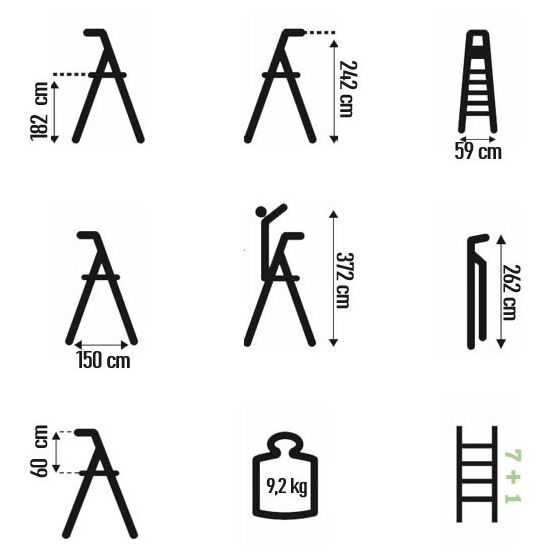 FACAL Ιταλίας Σκάλα Αλουμινίου 7+1 Επαγγελματική ΒΑΡΕΩΣ Τύπου Πάτημα Σκαλοπατιού 11cm Εργαλειοθήκη Ιμάντας Ασφαλείας 9.2kg MAX Αντοχή 150kg EN131 (TUV)FACAL Ιταλίας Σκάλα Αλουμινίου 7+1 Επαγγελματική ΒΑΡΕΩΣ Τύπου Πάτημα Σκαλοπατιού 11cm Εργαλειοθήκη Ιμάντας Ασφαλείας 9.2kg MAX Αντοχή 150kg EN131 (TUV)