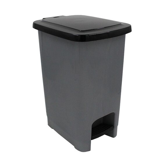 Κάδος Απορριμμάτων 40lt με Πεντάλ 42.5x30x53.5cm Πλαστικός Ασημί