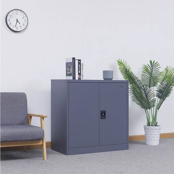 STEELEN Μεταλλική Ντουλάπα 70x40x91cm Πάχους 0.6mm/0.8mm (πάτωμα) Γαλβανιζέ με 2 Ράφια - 3 Αποθηκευτικοί Χώροι ΧΩΡΙΣ ΠΟΔΙΑ Ανθρακί Ματ