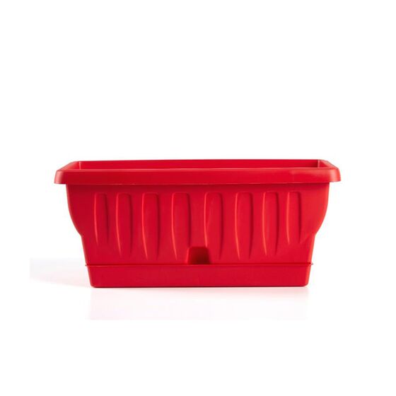 BAMA ITALY Ζαρντινιέρα Υψηλής Αντοχής 40.5x19x17.5cm 15lt με Αυτοποτιζόμενο Πιάτο 0.20kg Πλαστική Κόκκινη NATURA