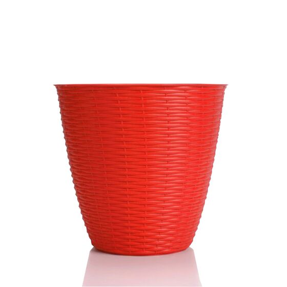 Κασπώ Στρογγυλό Πλαστικό με Σχέδιο Ψάθα Ø24x22cm Κόκκινο BAMA Ιταλίας