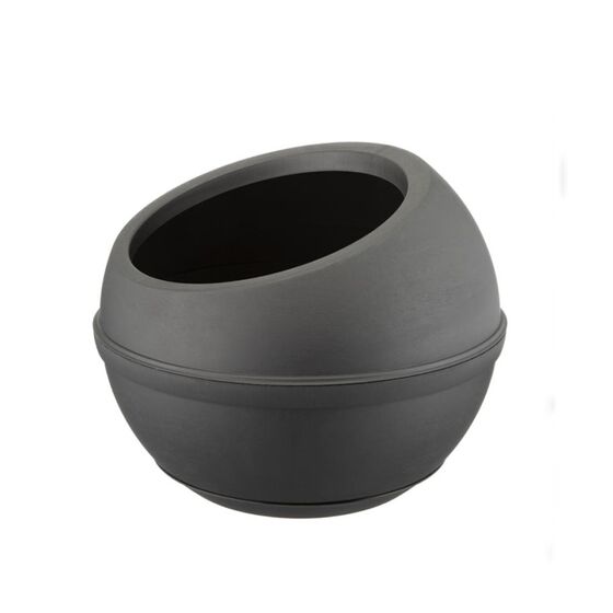 Γλάστρα σε Σχήμα Σφαίρας με Πιάτο Ø40x32cm 23lt Πλαστική Ανθρακί 1.36kg SFERA BAMA Ιταλίας