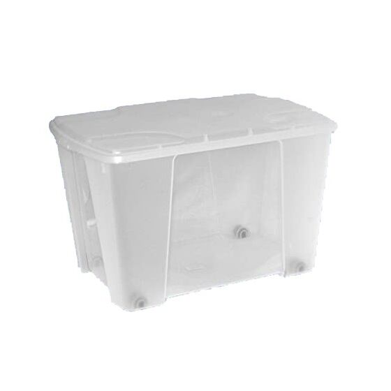 ARTPLAST Ιταλίας Κουτί Αποθήκευσης 56.5x39x35cm Πλαστικό 51lt με Ρόδες Βάρος 2kg Διάφανο με Διάφανο Καπάκι