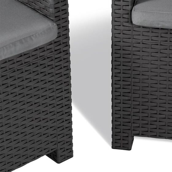 TOOMAX ITALY Καθιστικό-Σαλόνι Κήπου 4 Ατόμων + Τραπέζι Κήπου με Αποθηκευτικό Χώρο Πολυπροπυλένιο Rattan Ανθρακί ARTEMIDE 4 SEATS