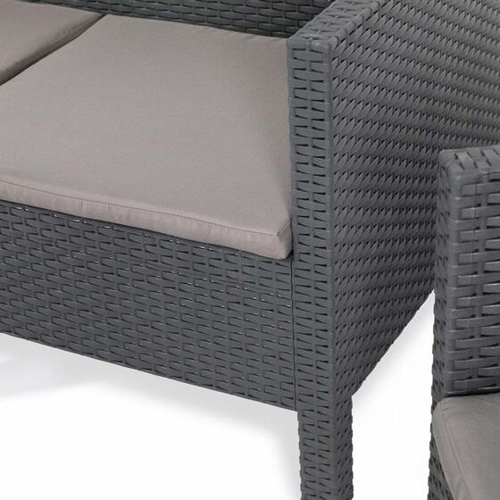 TOOMAX ITALY Καθιστικό-Σαλόνι Κήπου 4 Ατόμων + Τραπέζι Κήπου Πολυπροπυλένιο Rattan Ανθρακί PENELOPE 4 SEATS