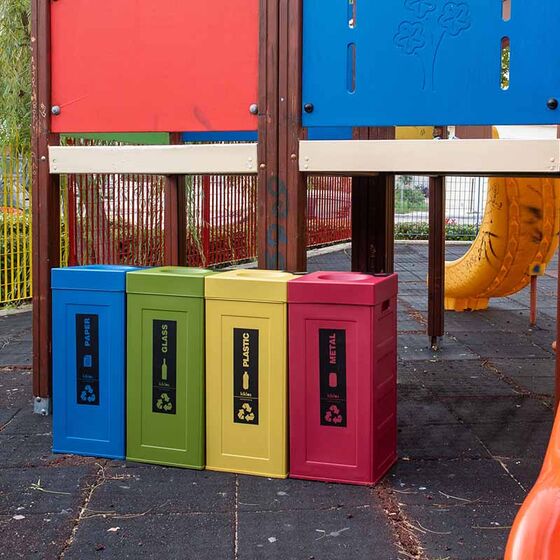 Κάδος Ανακύκλωσης 70lt 30x30x70cm Πλαστικός με Άνοιγμα στο Καπάκι Συναρμολογούμενος CUBO Full Color Μάνγκο Ελλάδας