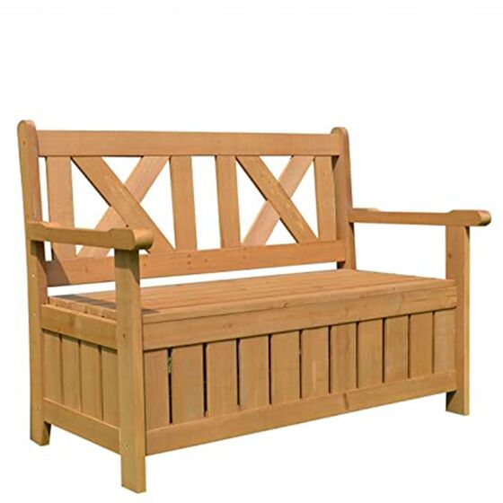 VESTA Ξύλινο Μπαούλο-Παγκάκι 115x61x85cm με Αποθηκευτικό Χώρο 20kg Καφέ