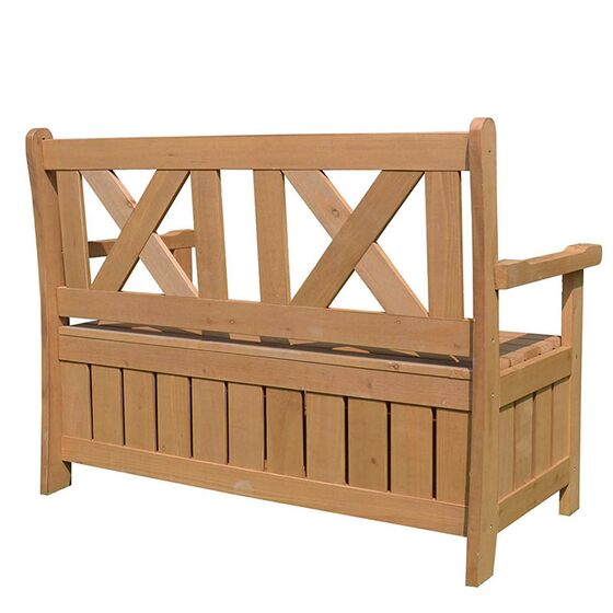 VESTA Ξύλινο Μπαούλο-Παγκάκι 115x61x85cm με Αποθηκευτικό Χώρο 20kg Καφέ