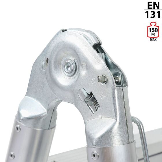 VESTA Διπλή Τηλεσκοπική Σκάλα 4.4m Αλουμινίου με 14 Σκαλιά Βάρος 15kg MAX Αντοχή 150kg EN131 3