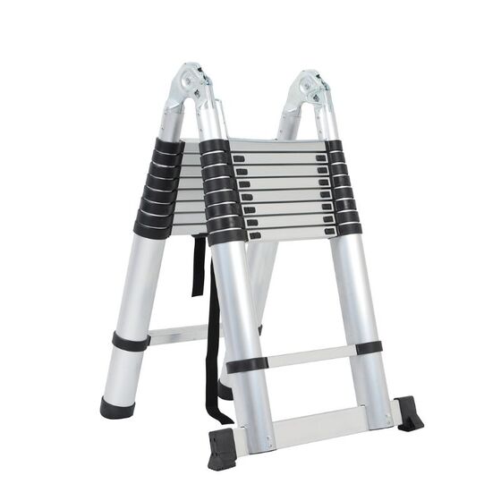 VESTA Διπλή Τηλεσκοπική Σκάλα 5.6m Αλουμινίου με 18 Σκαλιά Βάρος 19.5kg MAX Αντοχή 150kg EN131 1