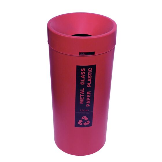 VIOMES Ελλάδας Κάδος Απορριμμάτων/Ανακύκλωσης 36lt Ø30x65cm Πλαστικός με Άνοιγμα Ø12.5cm στο Καπάκι Κεράσι