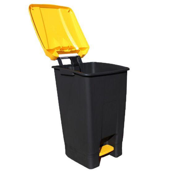 Κάδος Σκουπιδιών 70lt 44x52x73cm 3.7kg Πλαστικός Επαγγελματικός/Οικιακός με Ρόδες και Χειρολαβή Μαύρο - Κίτρινο