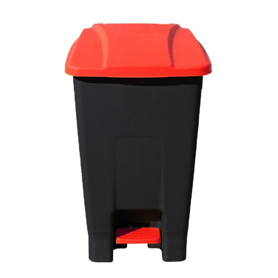 Κάδος Απορριμάτων 50lt 39x49x67cm 2.93kg Πλαστικός Επαγγελματικός/Οικιακός με Ρόδες και Χειρολαβή Μαύρο - Κόκκινο
