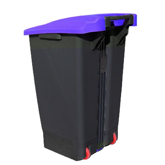 Κάδος Απορριμάτων 50lt 39x49x67cm 2.93kg Πλαστικός Επαγγελματικός/Οικιακός με Ρόδες και Χειρολαβή Μαύρο - Μπλε