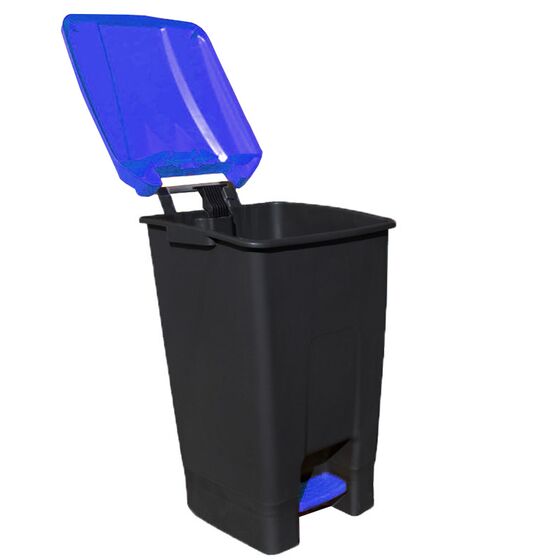 Κάδος Απορριμάτων 70lt 44x52x73cm 3.7kg Πλαστικός Επαγγελματικός/Οικιακός με Ρόδες και Χειρολαβή Μαύρο - Μπλε