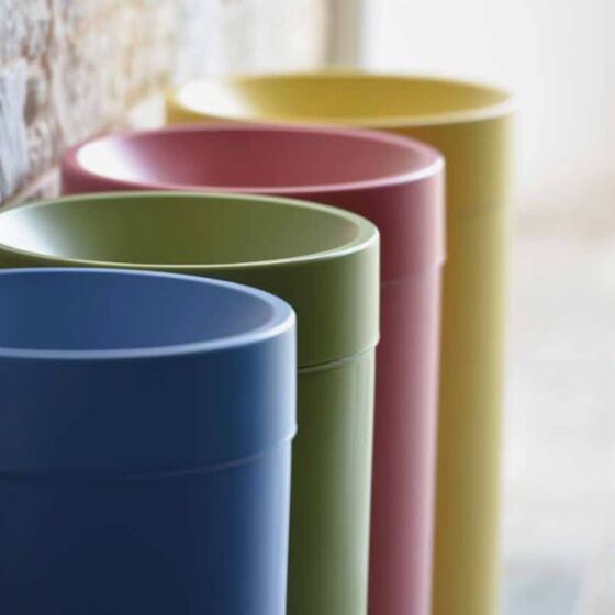 VIOMES Ελλάδας Κάδος Απορριμμάτων/Ανακύκλωσης 36lt Ø30x65cm Πλαστικός με Άνοιγμα Ø12.5cm στο Καπάκι Κεράσι