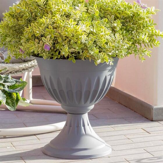 Ανθοστήλη/Γλάστρα Ø33x35cm Πλαστική 8lt Γκρι CALICE ALBA BAMA Ιταλίας