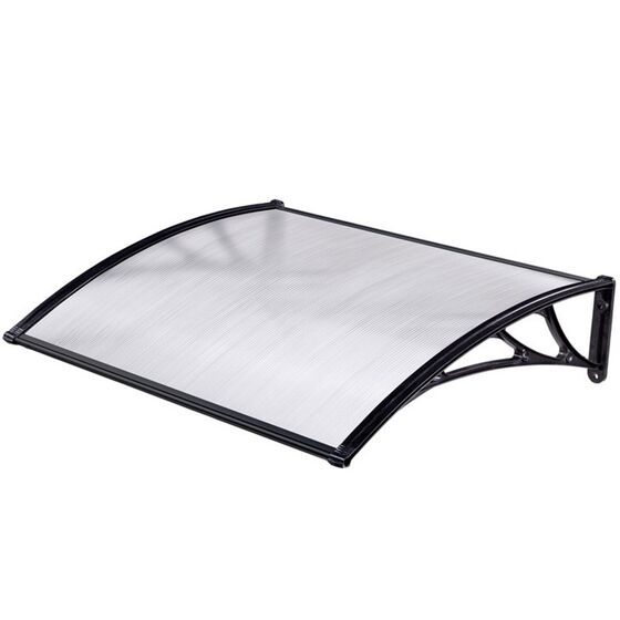 VESTA Στέγαστρο Πόρτας/Παραθύρου 150x120cm Πλαστικό ABS Αλουμίνιο Πάχους 1mm Πολυκαρμπονικό Πάνελ Πάχους 5mm 6.38kg Ανθρακί-Διάφανο