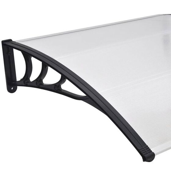 VESTA Στέγαστρο Πόρτας/Παραθύρου 150x120cm Πλαστικό ABS Αλουμίνιο Πάχους 1mm Πολυκαρμπονικό Πάνελ Πάχους 5mm 6.38kg Ανθρακί-Διάφανο