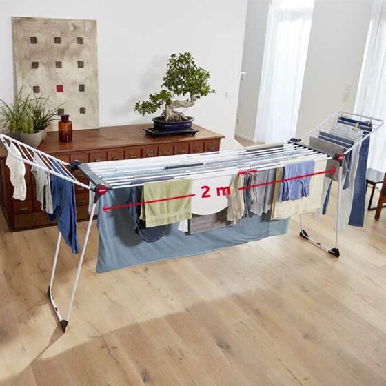 VILEDA Απλώστρα Ρούχων από Ατσάλι με Επίστρωση Αλουμινίου Επεκτεινόμενη 226-316x55x130cm 3φυλλη MAX Άπλωμα 30m Βάρος 5.58kg INFINITY FLEX Γερμανίας