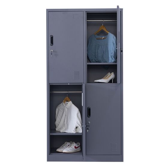 STEELEN Μεταλλική Ντουλάπα - Φοριαμός (Locker) 90x45x180cm 4 Θέσεων Πάχος 0.4mm 46kg ΧΩΡΙΣ ΠΟΔΙΑ Ανθρακί Ματ ΧΩΡΙΣ ΠΟΔΙΑ