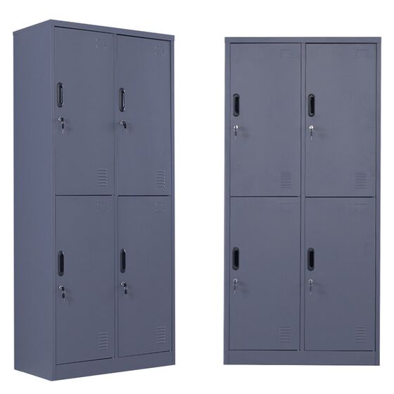 STEELEN Μεταλλική Ντουλάπα - Φοριαμός (Locker) 90x45x180cm 4 Θέσεων Πάχος 0.4mm 46kg ΧΩΡΙΣ ΠΟΔΙΑ Ανθρακί Ματ ΧΩΡΙΣ ΠΟΔΙΑ