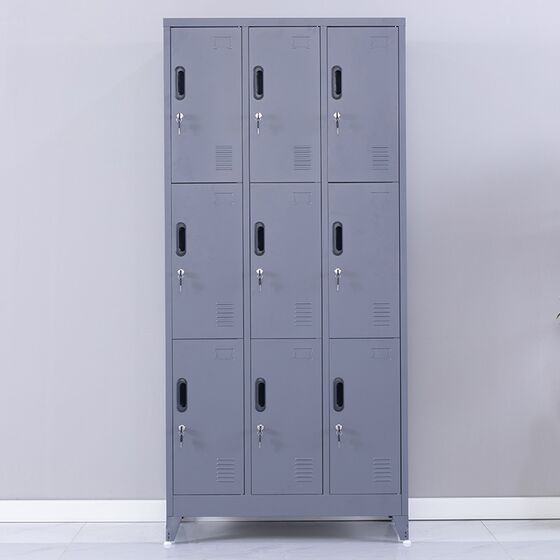 STEELEN Μεταλλική Ντουλάπα - Φοριαμός (Locker) 90x45x195cm 9 Ντουλάπια Πάχος 0.4mm με Ρυθμιζόμενα Πόδια 50kg Ανθρακί Ματ