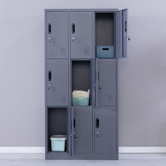 STEELEN Μεταλλική Ντουλάπα - Φοριαμός (Locker) 90x45x185cm 9 Ντουλάπια Πάχος 0.4mm 50kg ΧΩΡΙΣ ΠΟΔΙΑ Ανθρακί Ματ