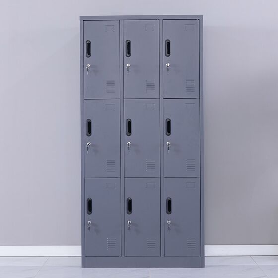 STEELEN Μεταλλική Ντουλάπα - Φοριαμός (Locker) 90x45x185cm 9 Ντουλάπια Πάχος 0.4mm 50kg ΧΩΡΙΣ ΠΟΔΙΑ Ανθρακί Ματ
