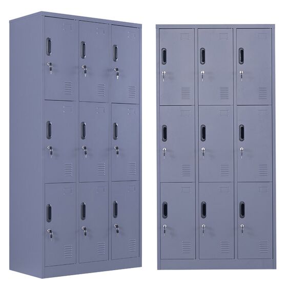 STEELEN Μεταλλική Ντουλάπα - Φοριαμός (Locker) 90x45x185cm 9 Ντουλάπια Πάχος 0.4mm 50kg ΧΩΡΙΣ ΠΟΔΙΑ Ανθρακί Ματ