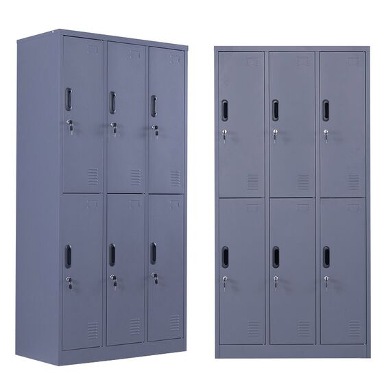 STEELEN Μεταλλική Ντουλάπα - Φοριαμός (Locker) 90x45x180cm 6 Ντουλάπια-12 Αποθηκευτικοί Χώροι Πάχος 0.4mm 48kg Χωρίς Πόδια Ανθρακί Ματ