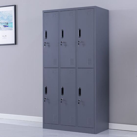 STEELEN Μεταλλική Ντουλάπα - Φοριαμός (Locker) 90x45x180cm 6 Ντουλάπια-12 Αποθηκευτικοί Χώροι Πάχος 0.4mm 48kg Χωρίς Πόδια Ανθρακί Ματ