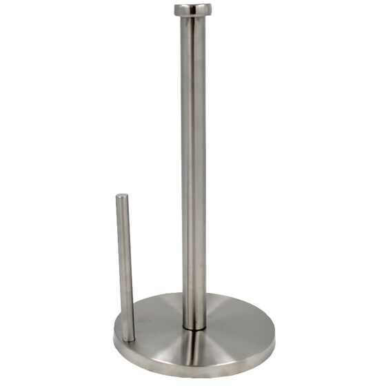 VESTA Θήκη για Χαρτί Κουζίνας INOX Ø17x35cm Επιτραπέζια με Φρένο Ασημί
