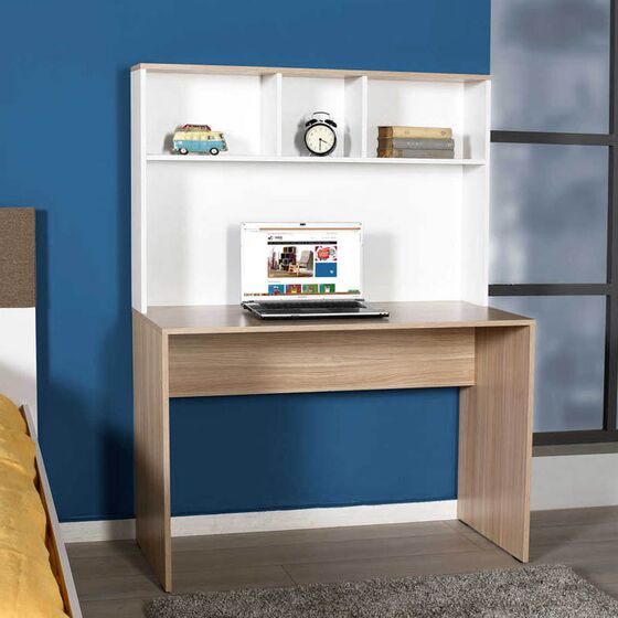 Γραφείο με Ράφια/Βιβλιοθήκη 110x52x149cm Ξύλινο 26.5kg Δίχρωμο Oak/White