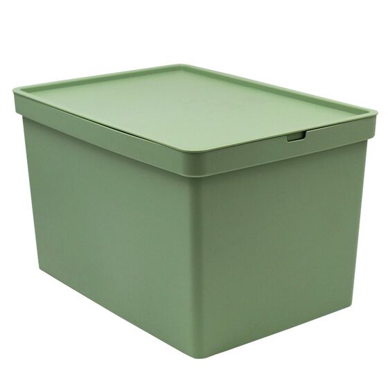 VIOMES Ελλάδας Κουτί Αποθήκευσης 35.5x25.5x22cm Πλαστικό 16lt Βάρος 0.45kg Πράσινο της Ελιάς Παστέλ Nova