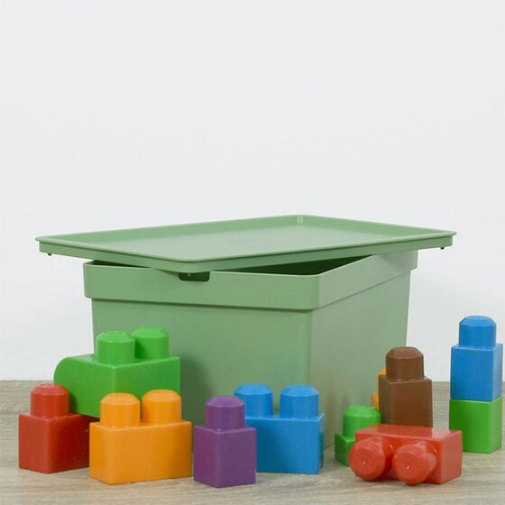 VIOMES Ελλάδας Κουτί Αποθήκευσης 35.5x25.5x22cm Πλαστικό 16lt Βάρος 0.45kg Πράσινο της Ελιάς Παστέλ Nova