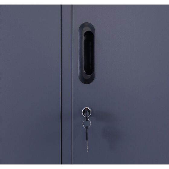 STEELEN Μεταλλική Ντουλάπα - Φοριαμός (Locker) 90x45x190cm 6 Ντουλάπια-12 Αποθηκευτικοί Χώροι Πάχος 0.4mm με Ρυθμιζόμενα Πόδια 48kg Ανθρακί Ματ