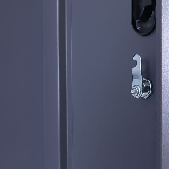 STEELEN Μεταλλική Ντουλάπα - Φοριαμός (Locker) 38x45x180cm ΧΩΡΙΣ ΠΟΔΙΑ 3 Αποθηκευτικοί Χώροι 22kg Πάχος 0.4mm Χωρίς Πόδια Ανθρακί Ματ