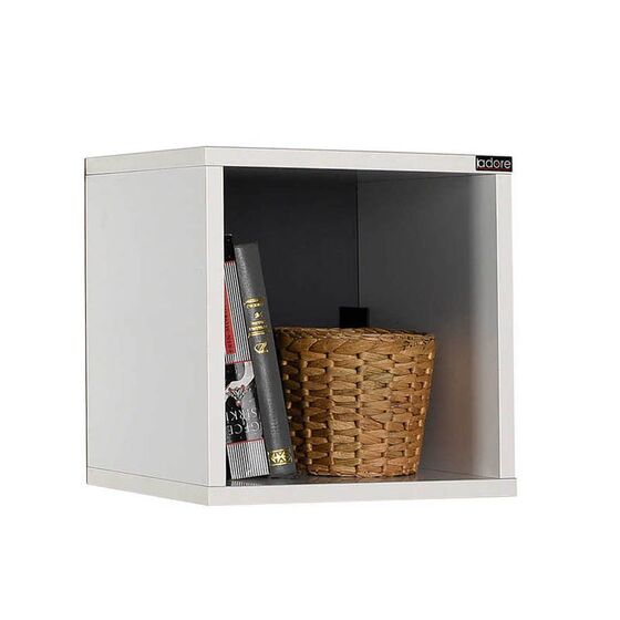 Ράφι Τοίχου Διακοσμητικό Κουτί 33x19x33cm Ξύλινο Λευκό Γυαλιστερό 3.11kg RAF033DD