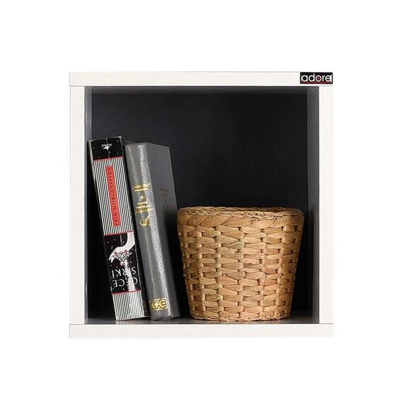 Ράφι Τοίχου Διακοσμητικό Κουτί 33x19x33cm Ξύλινο Λευκό Γυαλιστερό 3.11kg RAF033DD