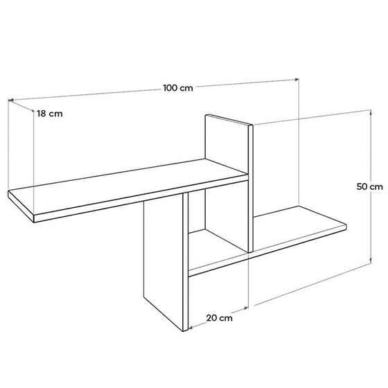 Ράφι Τοίχου Διακοσμητικό 100x18x50cm Ξύλινο Oslo Walnut 4.2kg RAF04OO