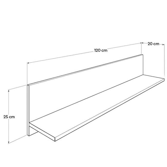 Ράφι Διακοσμητικό με Πλάτη 120x20x25cm Ξύλινο Λευκό Γυαλιστερό 5,8kg RAF11DD