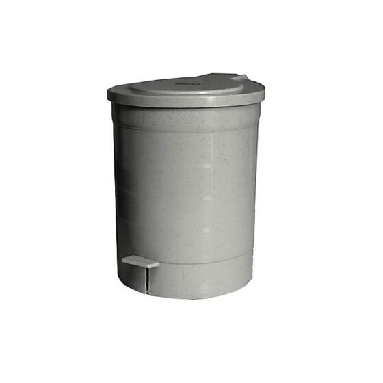 Κάδος Μπάνιου Πλαστικός με Πεντάλ 7lt Στρογγυλός Ø24x29cm Λευκός Γρανίτης