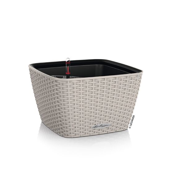 LECHUZA Bacino Cottage 30 Επιδαπέδια Γλάστρα 30x30x18cm Αυτοποτιζόμενη με Δοχείο Φύτευσης SAND BROWN Γερμανίας