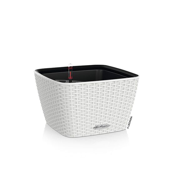 LECHUZA Bacino Cottage 30 Επιδαπέδια Γλάστρα 30x30x18cm Αυτοποτιζόμενη με Δοχείο Φύτευσης Λευκή Γερμανίας